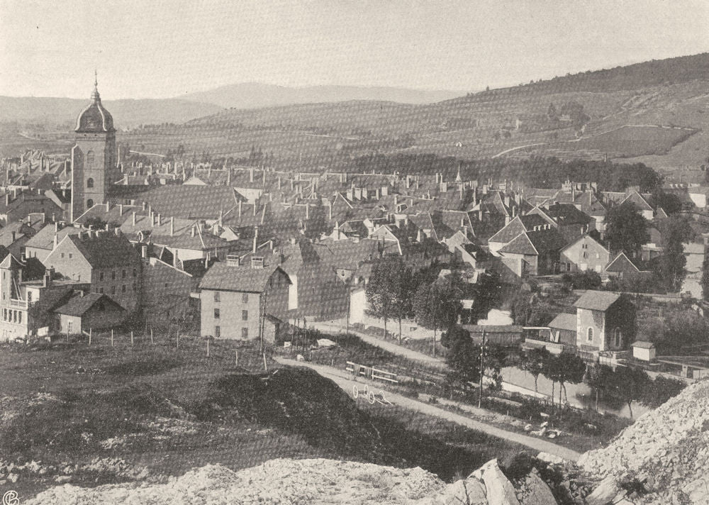 DOUBS. Pontarlier 1905 old antique vintage print picture